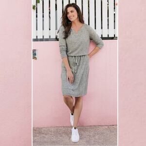 Soft Surroundings Easy Living Gray Sweatshirt Dress - Small